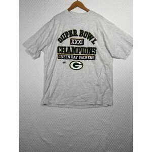 Vintage Green Bay Packers Super Bowl XXXI Champions Logo 7 Sport Shirt XXL FLAW